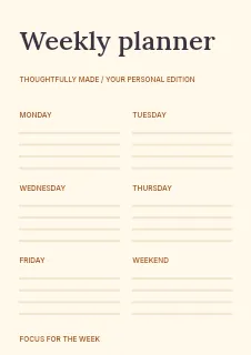 Good things ahead planner template · Structured planners