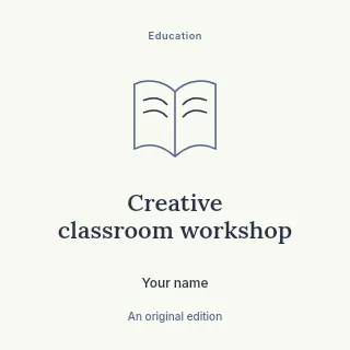Creative classroom workshop podcast cover template · Illustrated folio