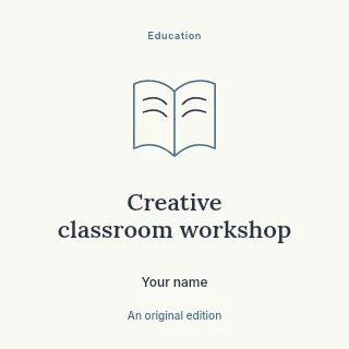 Creative classroom workshop podcast cover template · Illustrated folio