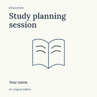 Study planning session podcast cover template · Fine-line cover