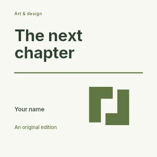 The Next Chapter podcast cover template · Typography & ornament