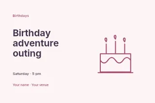 Birthday adventure outing postcard template · Horizontal photo dialogue
