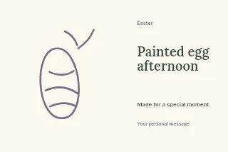 Painted egg afternoon postcard template · Horizontal photo dialogue