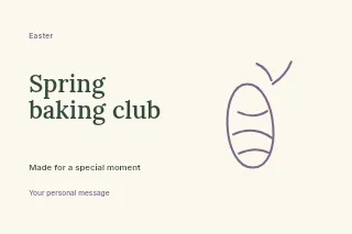 Spring baking club postcard template · Horizontal photo dialogue