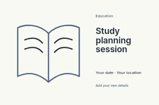 Study planning session postcard template · Horizontal photo dialogue