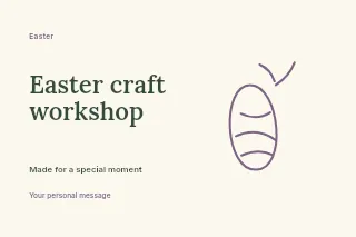 Easter craft workshop postcard template · Horizontal photo dialogue