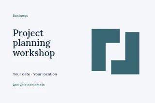 Project planning workshop postcard template · Horizontal photo dialogue