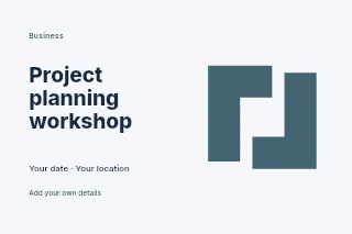 Project planning workshop postcard template · Horizontal photo dialogue