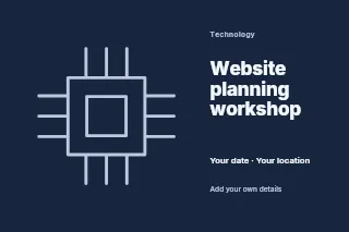Website planning workshop postcard template · Horizontal photo dialogue