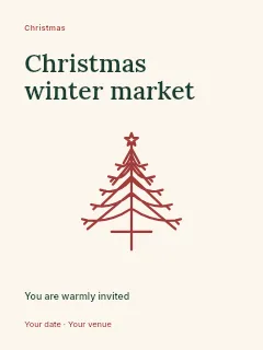 Christmas winter market poster template · Fine-line cover