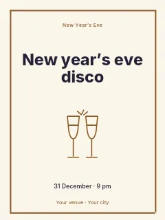 New Year’s Eve disco poster template · Framed editorial