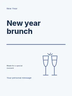 New Year brunch poster template · Typography & ornament
