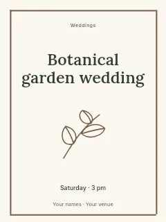Botanical garden wedding poster template · Framed editorial