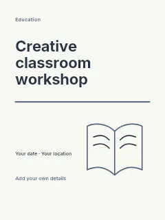 Creative classroom workshop poster template · Typography & ornament