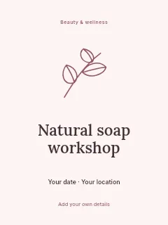 Natural soap workshop poster template · Illustrated folio