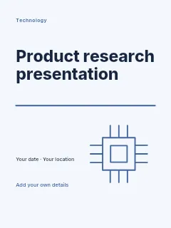 Product research presentation poster template · Typography & ornament
