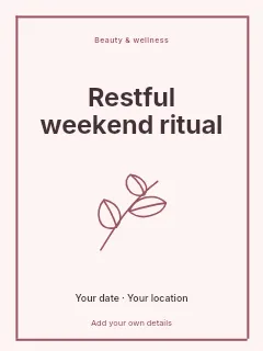 Restful weekend ritual poster template · Framed editorial