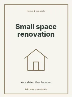 Small space renovation poster template · Framed editorial