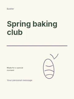 Spring baking club poster template · Typography & ornament