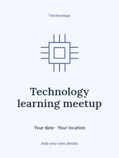 Technology learning meetup poster template · Illustrated folio