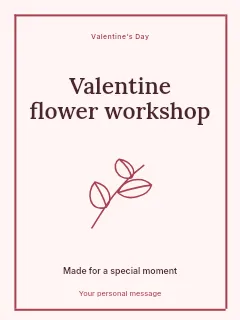 Valentine flower workshop poster template · Framed editorial