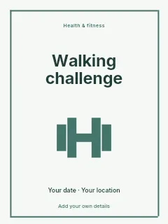 Walking challenge poster template · Framed editorial