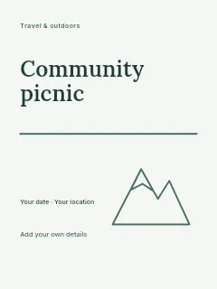 Spring Community Picnic poster template · Typography & ornament