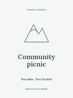 Spring Community Picnic poster template · Illustrated folio