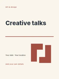 Spring Creative Talks poster template · Typography & ornament