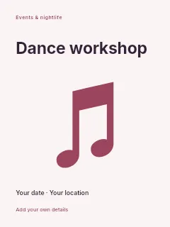 Spring Dance Workshop poster template · Fine-line cover