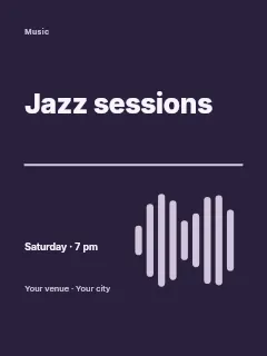 Spring Jazz Sessions poster template · Typography & ornament