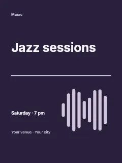 Spring Jazz Sessions poster template · Typography & ornament