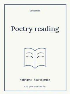 Spring Poetry Reading poster template · Framed editorial