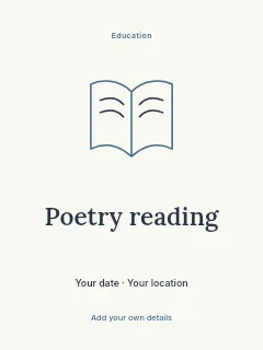 Spring Poetry Reading poster template · Illustrated folio