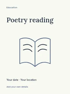 Spring Poetry Reading poster template · Fine-line cover