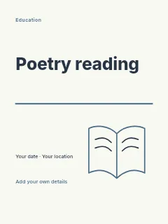 Spring Poetry Reading poster template · Typography & ornament