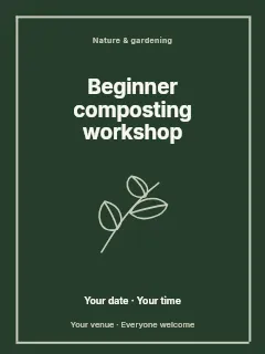 Beginner composting workshop poster template · Framed editorial