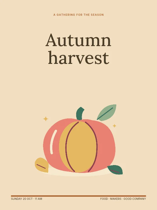 Autumn harvest poster template · Seasonal poster