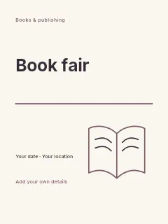 Summer Book Fair poster template · Typography & ornament