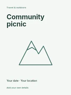 Summer Community Picnic poster template · Fine-line cover