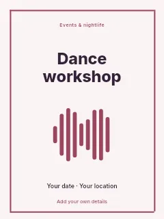 Summer Dance Workshop poster template · Framed editorial