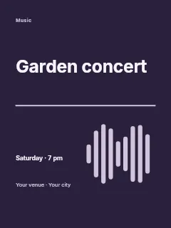Summer Garden Concert poster template · Typography & ornament