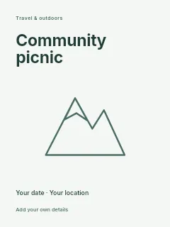 Sunday Community Picnic poster template · Fine-line cover