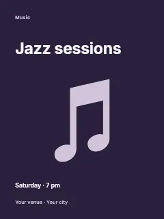 Sunday Jazz Sessions poster template · Fine-line cover