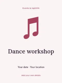 Weekend Dance Workshop poster template · Illustrated folio