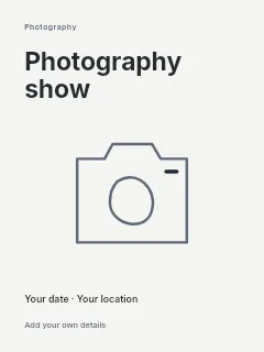 Weekend Photography Show poster template · Fine-line cover