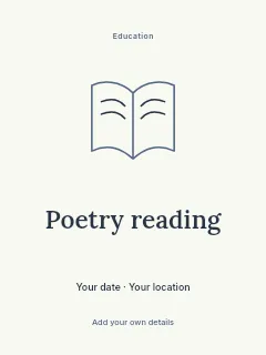 Winter Poetry Reading poster template · Illustrated folio