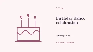 Birthday dance celebration presentation cover template · Horizontal photo dialogue