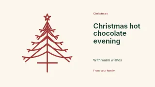 Christmas hot chocolate evening presentation cover template · Horizontal photo dialogue