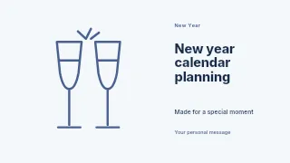 New Year calendar planning presentation cover template · Horizontal photo dialogue